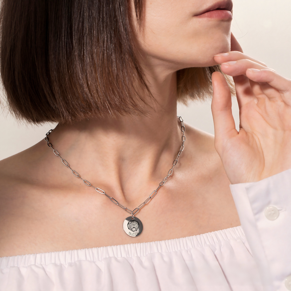 Custom Pet Memorial Portrait Necklace