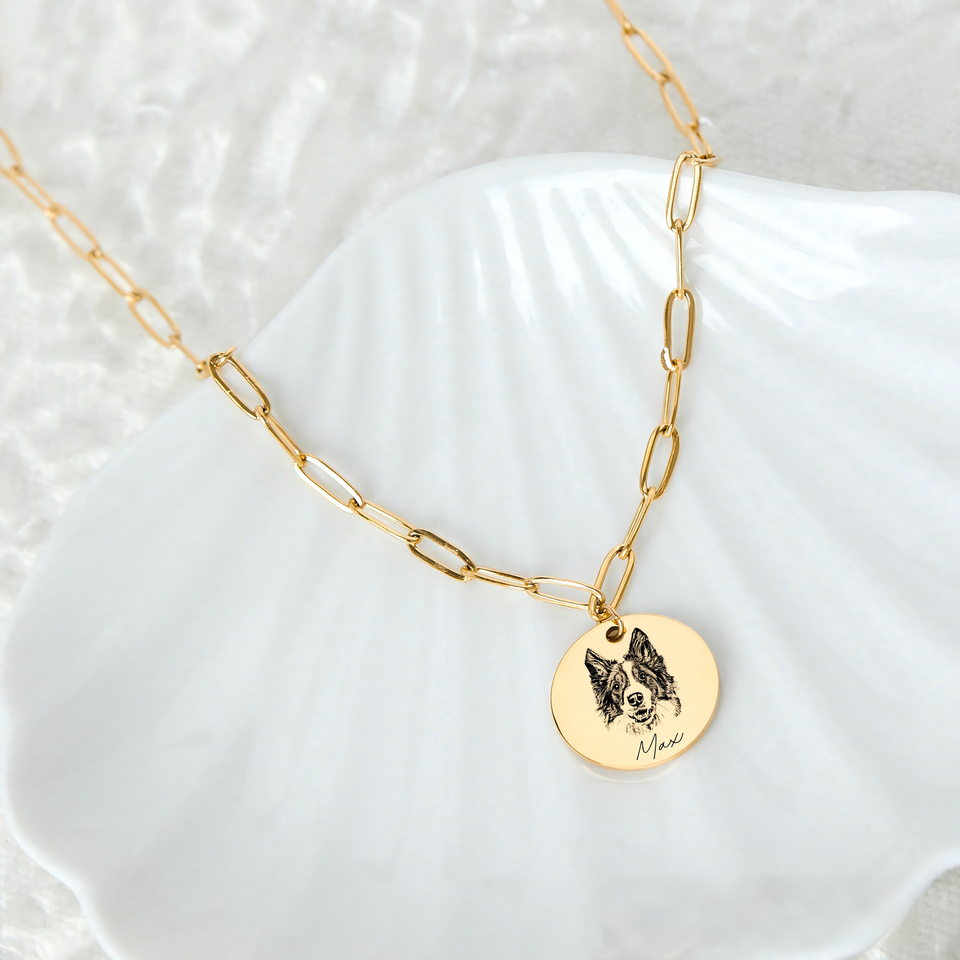 Custom Pet Memorial Portrait Necklace