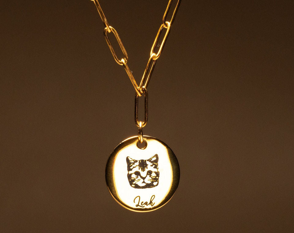 Custom Pet Memorial Portrait Necklace