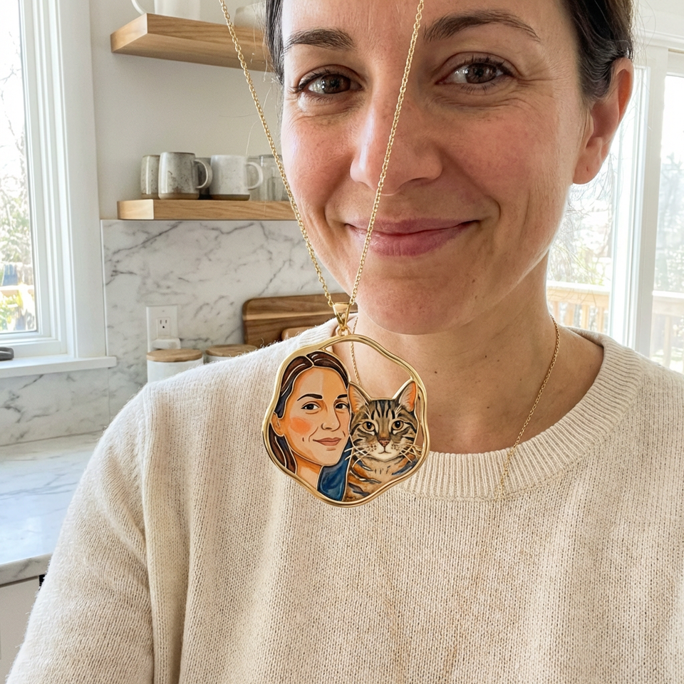 Custom Pet Portrait Necklace